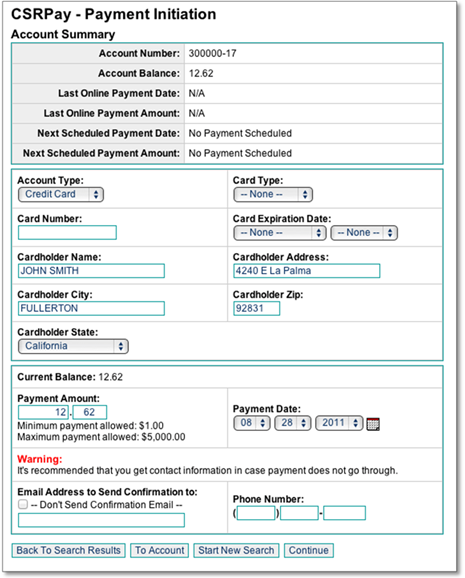 CSRPay - Payment Initiation